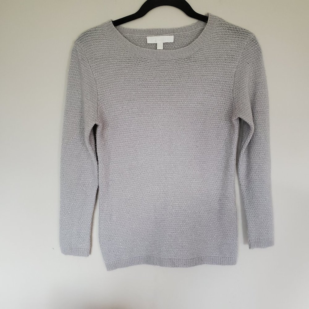 Lumiere gray silver angora blend soft sweater S